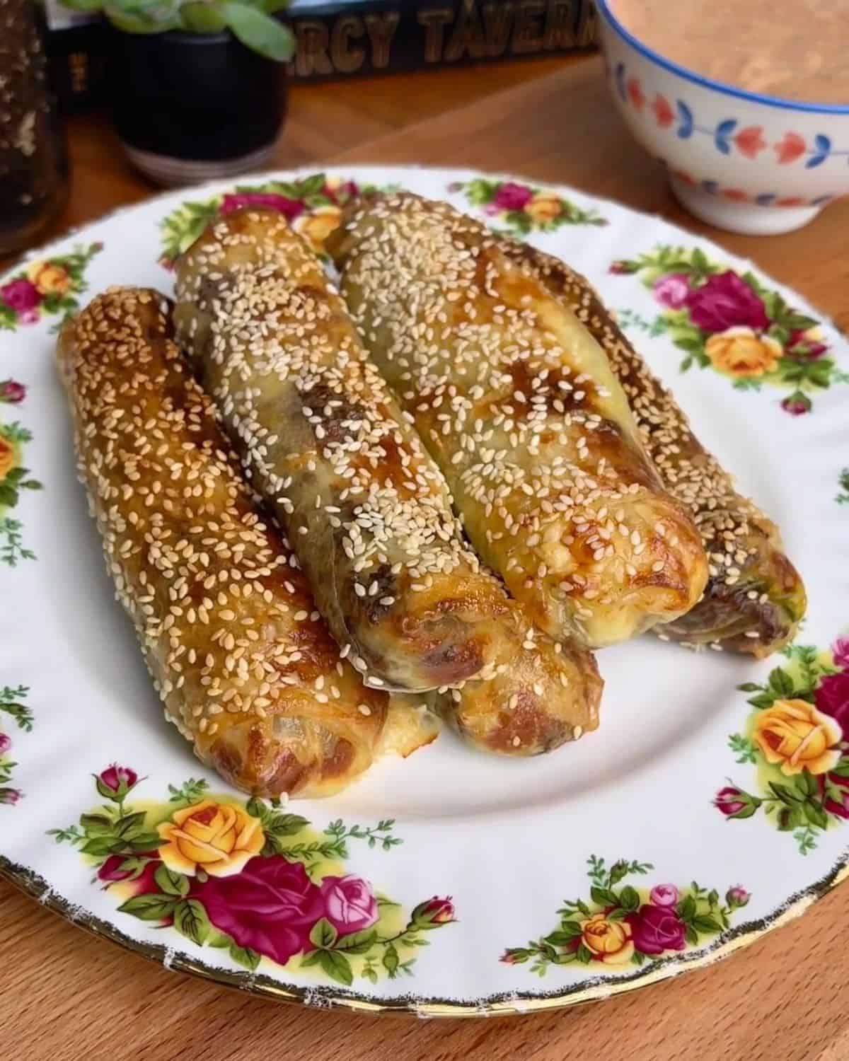 Cheeseburger Rice Paper Spring Rolls