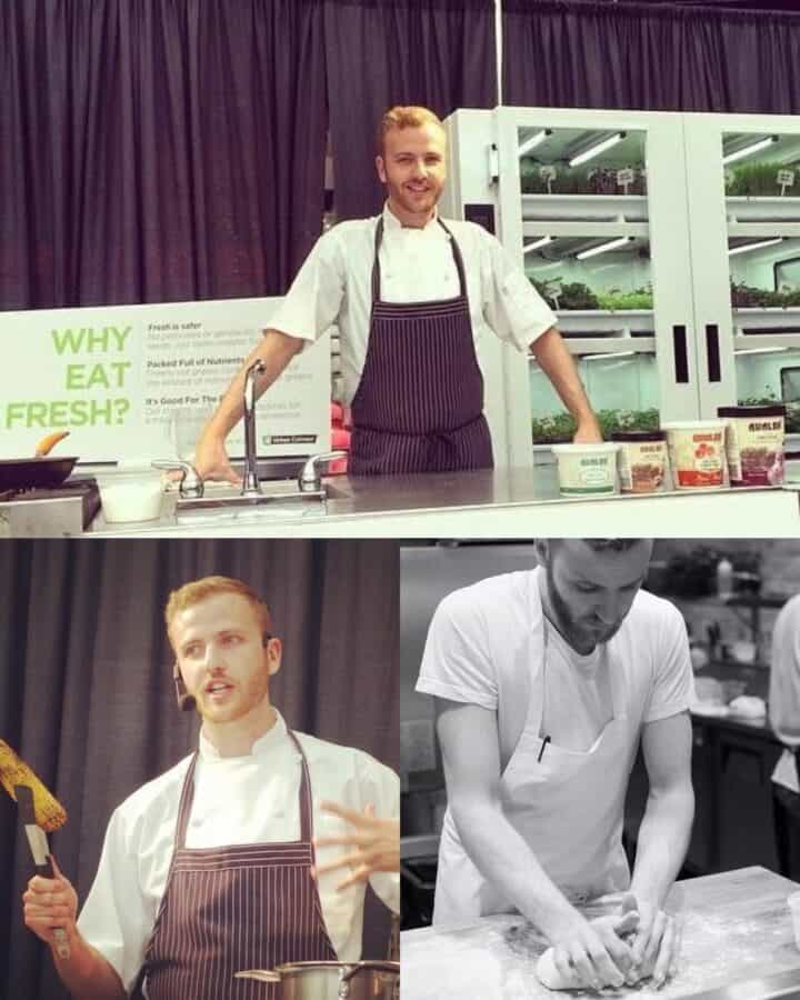 Young Chef Josh Gale hosting a cooking tutorial and making bread