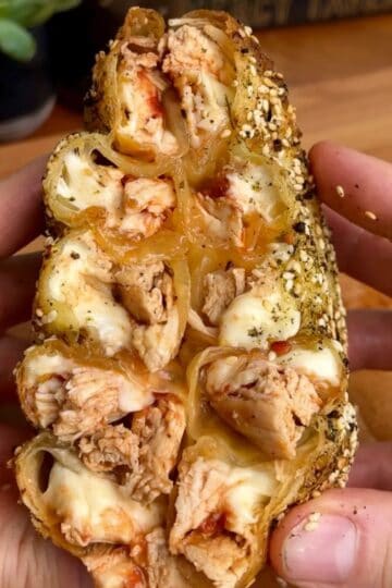 chicken parm rice paper spiral with sesame seeds