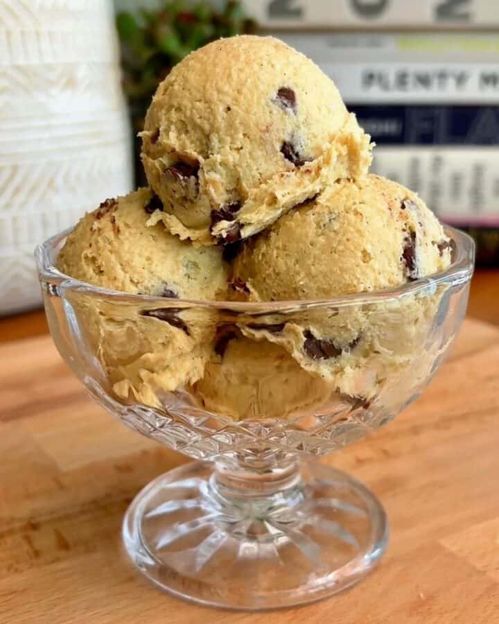 edible high protein chocolate chip cookie dough sundae