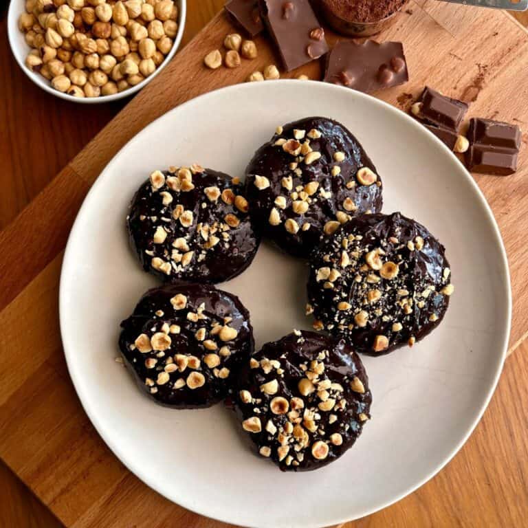 Ferrero Rocher chocolate hazelnut cookies with chopped hazelnuts