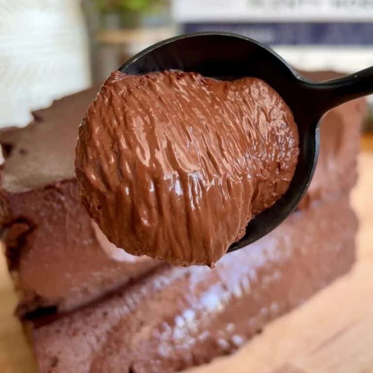fudgy high protein chocolate cheesecake with fudgy middle