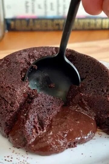 high protein microwave lava cake with fudgy chocolate center