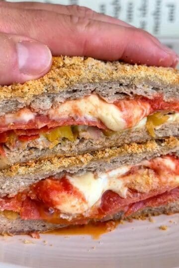 hot honey chicken crust pizza with melted cheese and pizza sauce