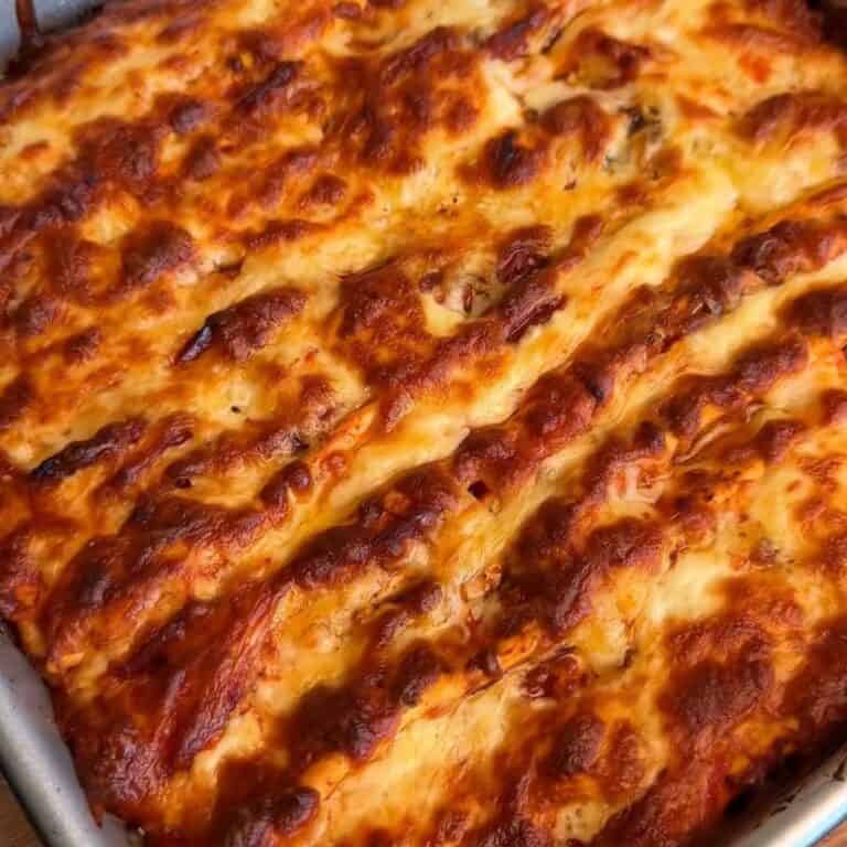 a crispy, cheesy, tortilla pull apart pizza bread fresh out of the oven