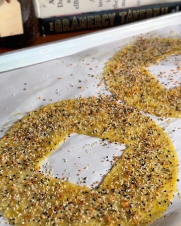 rice paper sandwich discs dipped in egg wash and on parchment paper before baking